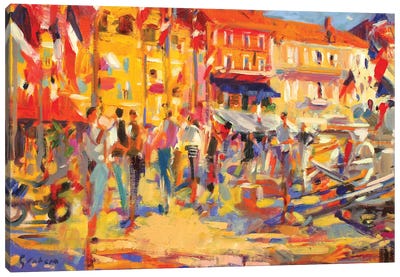 St. Tropez Promenade Canvas Art Print