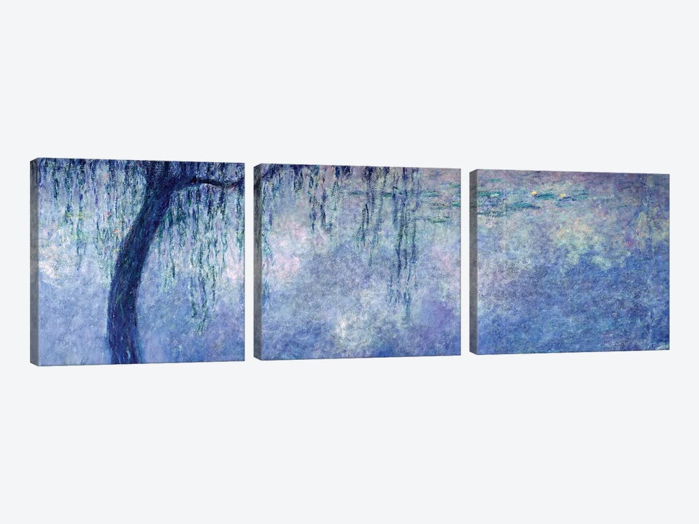 Waterlilies: Two Weeping Willows, left section, 1914-18   by Claude Monet 3-piece Canvas Art