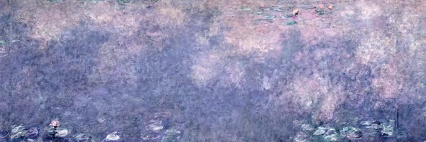 Claude Monet: Waterlilies: Two Weeping Willows, centre right section, 1914-18   by Claude Monet