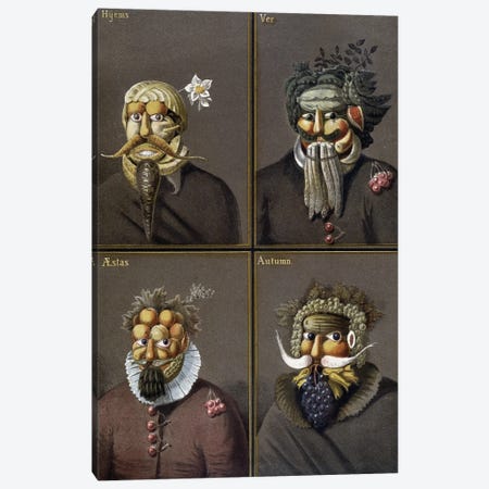 The Four Seasons: Men With Vegetable Heads In The Way Of Giuseppe Arcimboldo Canvas Print #BMN11854} by Giuseppe Arcimboldo Canvas Wall Art