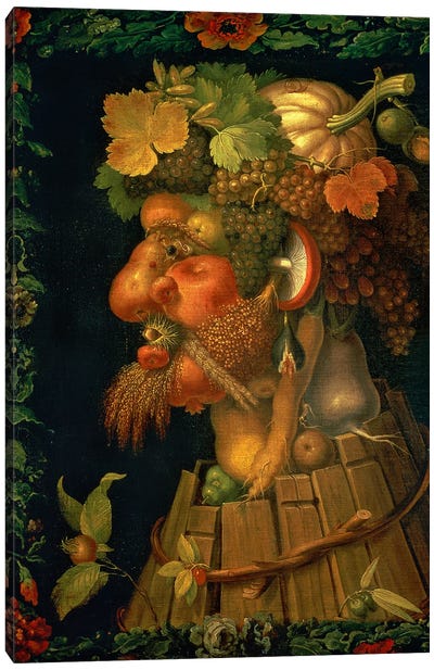Autumn, From A Series Depicting The Four Seasons, 1573 Canvas Art Print - Fruit Art