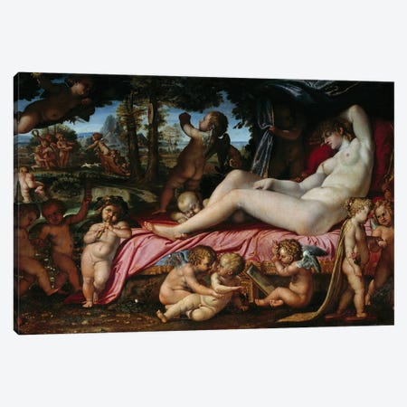 The Sleep Of Venus Painting, 1602 Canvas Print #BMN11858} by Annibale Carracci Canvas Print