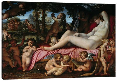 The Sleep Of Venus Painting, 1602 Canvas Art Print - Mythological Figures