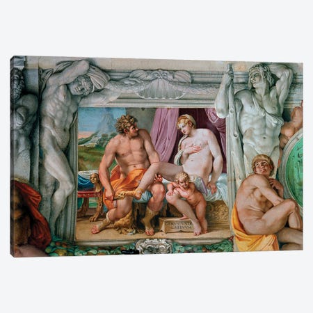 Venus And Anchise Fresco, 1597-1600 Canvas Print #BMN11859} by Annibale Carracci Art Print
