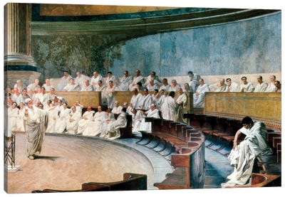 Cicero Denounces Catiline Before The Senate, From A Fresco, 1920 II Canvas Art Print