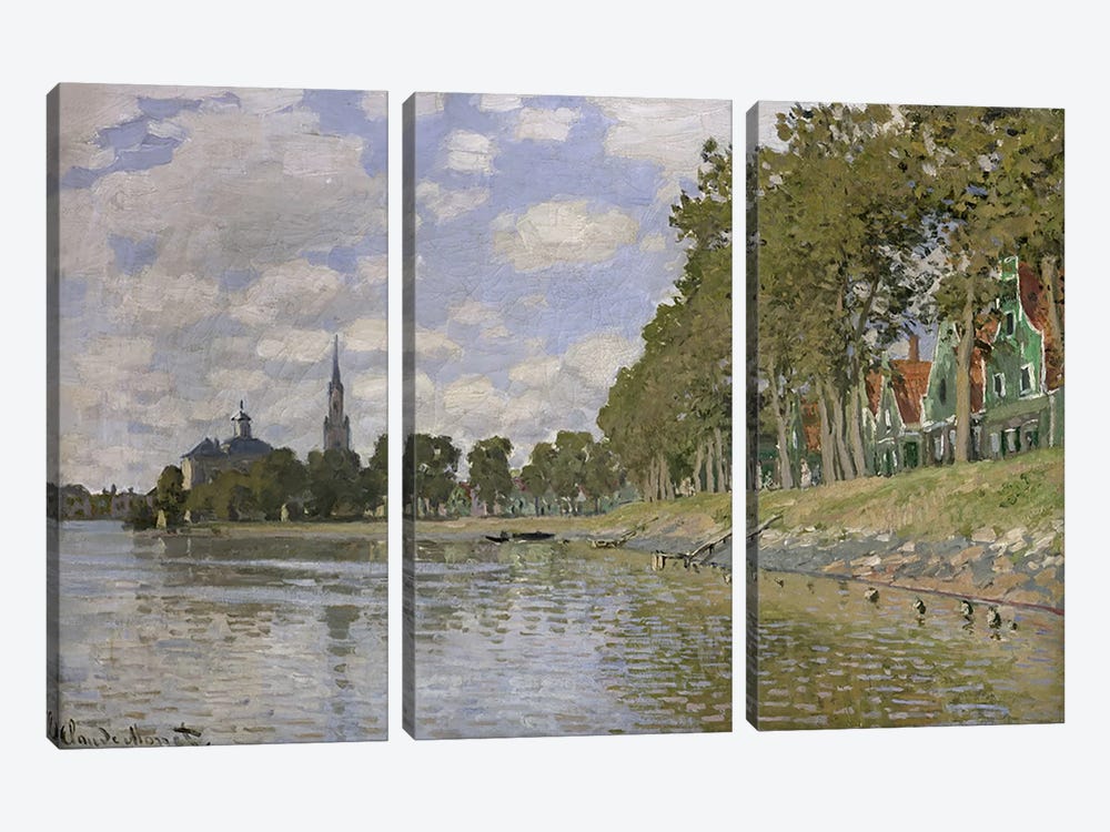 Zaandam  by Claude Monet 3-piece Canvas Art