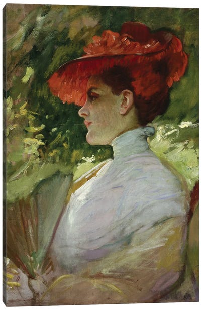 Lady With A Red Hat, Or Portrait Of Maggie Wilson, C.1904 Canvas Art Print