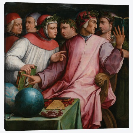 Six Tuscan Poets, 1544 Canvas Print #BMN11878} by Giorgio Vasari Canvas Print