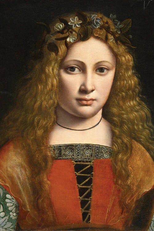 Portrait Of A Young Girl Crowned With Flowers, C.1490