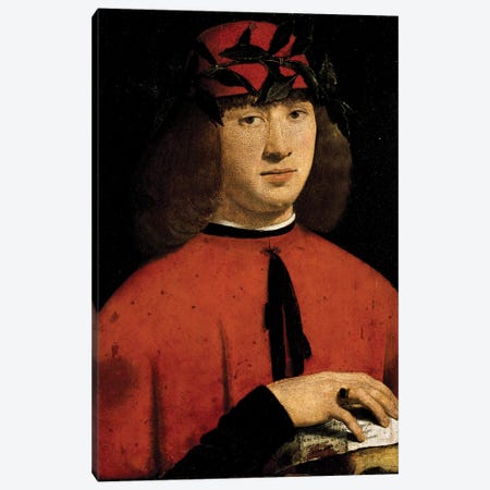 Portrait Of The Poet Girolamo Casio, 1495 Canvas Print #BMN11883} by Giovanni Antonio Boltraffio Canvas Wall Art