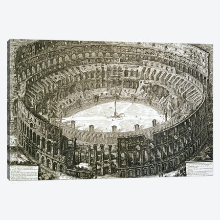 Aerial View Of The Colosseum In Rome From 'Views Of Rome', First Published In 1756, Printed Paris 1800 Canvas Print #BMN11885} by Giovanni Battista Piranesi Canvas Art Print
