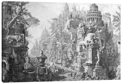 Allegorical Frontispiece Of Rome And Its History, From 'Le Antichita Romane De G.B. Piranesi ', Published In Paris, 1835 Canvas Art Print - Rome