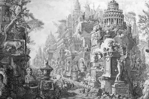 Allegorical Frontispiece Of Rome And Its History, From 'Le Antichita Romane De G.B. Piranesi ', Published In Paris, 1835