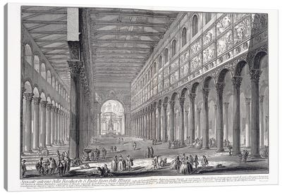 Interior Of St. Paul's Basilica Outside The Walls, 1753-1837 Canvas Art Print - Rome Art