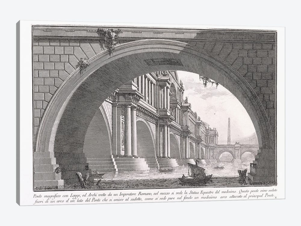 Magnificent Bridge With Loggia , 1753-1837 by Giovanni Battista Piranesi 1-piece Art Print