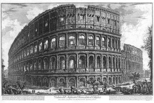 Wonders Of The World: View Of The Colosseum In Rome By Piranesi, 1761 by Giovanni Battista Piranesi