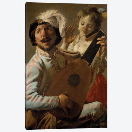 The Duo A Singer Playing Lute With A Dancer, 1628 Canvas Print #BMN11918} by Hendrick Ter Brugghen Canvas Art
