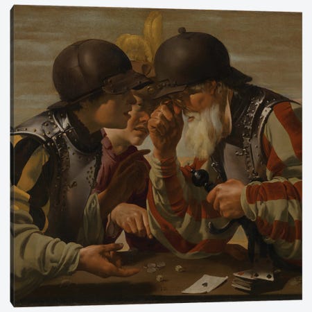 The Gamblers, 1623 Canvas Print #BMN11919} by Hendrick Ter Brugghen Canvas Art