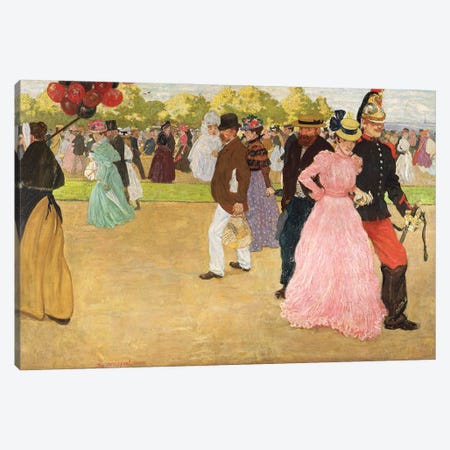 A Sunday Walk In The Bois De Boulogne, 1899 Canvas Print #BMN11925} by Henri Jacques Edouard Evenepoel Canvas Artwork