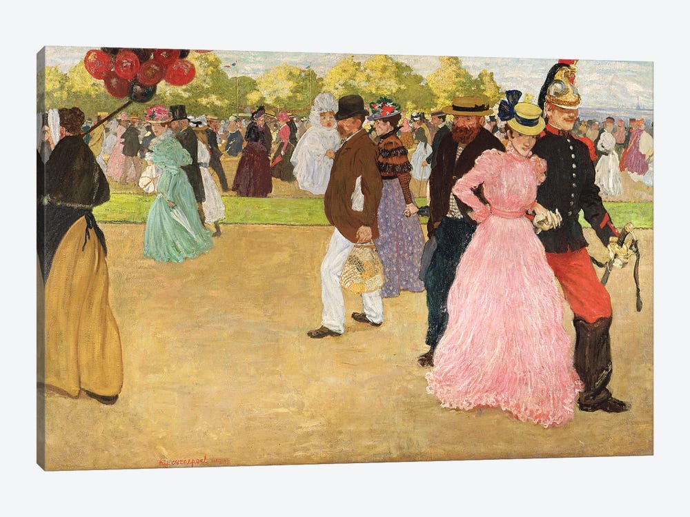 A Sunday Walk In The Bois De Boulogne, 1899 by Henri Jacques Edouard Evenepoel 1-piece Canvas Print