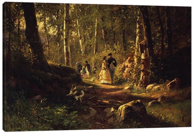 A Walk In A Forest, 1869 Canvas Art Print