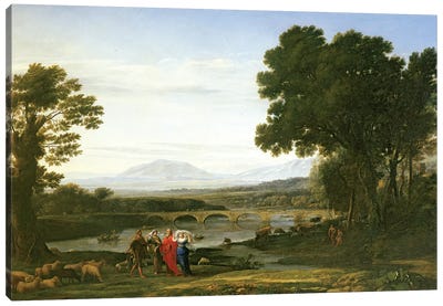 Landscape with Jacob and Laban and Laban's Daughters, 1654 Canvas Art Print