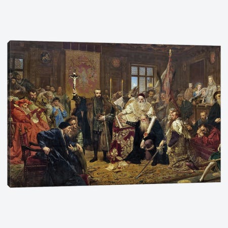 The Union Of Lublin, 1869 Canvas Print #BMN11953} by Jan Matejko Canvas Wall Art