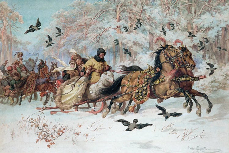 Olenka And Kmicic In A Sleigh, 1885