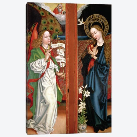 Annunciation Canvas Print #BMN11976} by Martin Schongauer Canvas Print