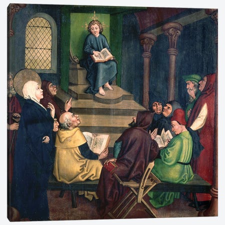 Jesus With The Doctors, From The Altarpiece Of The Dominicans, C.1470-80 Canvas Print #BMN11982} by Martin Schongauer Art Print
