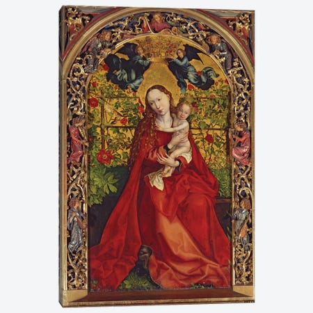 Madonna Of The Rose Bower, 1473 Canvas Print #BMN11983} by Martin Schongauer Canvas Print