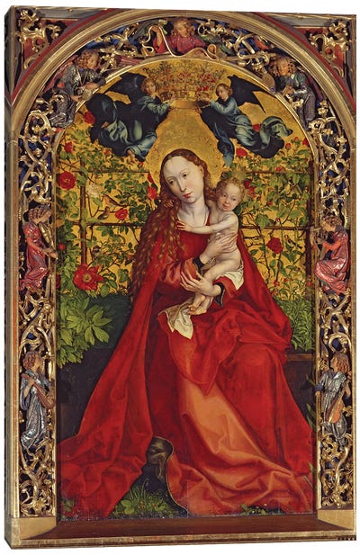 Madonna Of The Rose Bower, 1473 Canvas Art Print - Virgin Mary