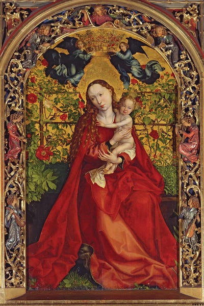 Renaissance: Madonna Of The Rose Bower, 1473 by Martin Schongauer