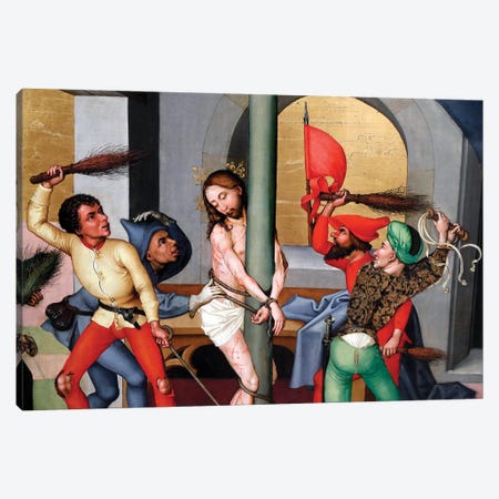 Passion Of Christ, The Flagellation Canvas Print #BMN11987} by Martin Schongauer Canvas Artwork