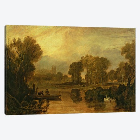 Eton College from the River, or The Thames at Eton, c.1808 Canvas Print #BMN1199} by J.M.W. Turner Canvas Artwork