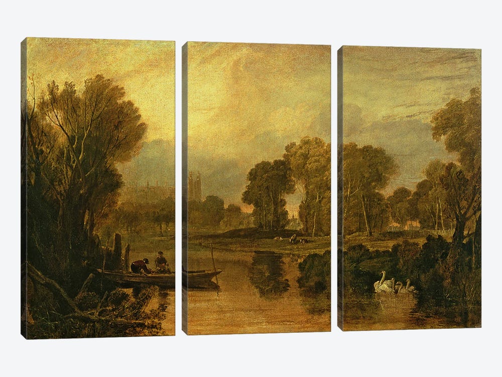 Eton College from the River, or The Thames at Eton, c.1808 3-piece Canvas Art
