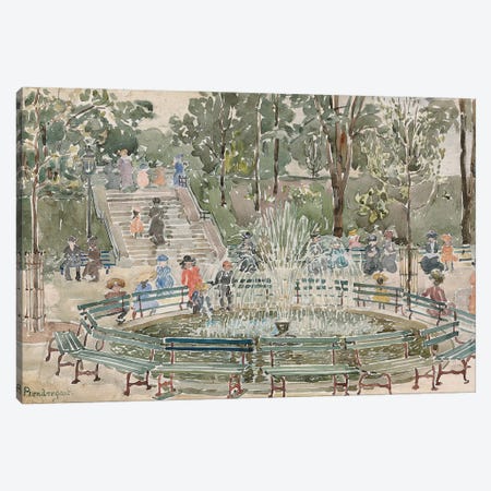 Fountain, Central Park Canvas Print #BMN12012} by Maurice Brazil Prendergast Canvas Art Print