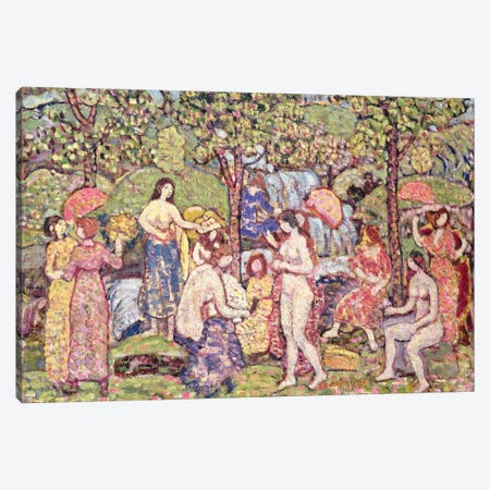 Idyll', Nudes In A Landscape, 1913-15 Canvas Print #BMN12015} by Maurice Brazil Prendergast Canvas Art