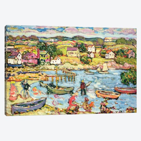 Landscape With Rowboats 1916-18 Canvas Print #BMN12017} by Maurice Brazil Prendergast Canvas Artwork