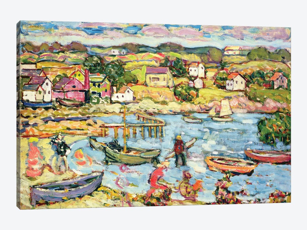 Landscape With Rowboats 1916-18 by Maurice Brazil Prendergast 1-piece Canvas Wall Art