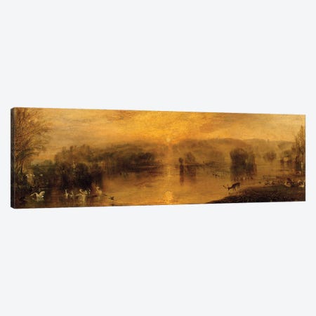 The Lake, Petworth: Sunset, a Stag Drinking, c.1829 Canvas Print #BMN1201} by J.M.W. Turner Canvas Artwork