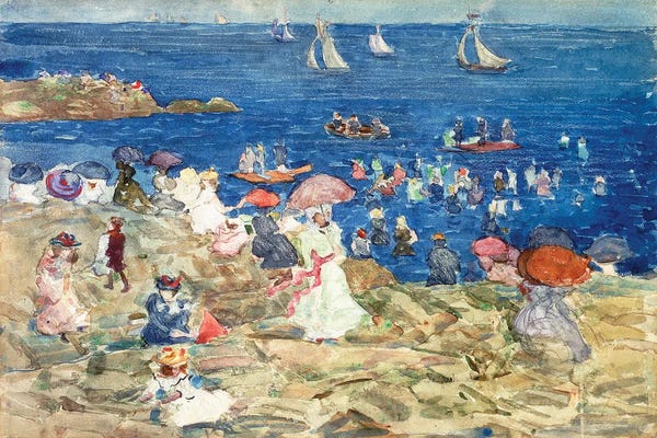 Massachusetts: New England Beach Scene, C.1896-97 by Maurice Brazil Prendergast