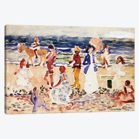 On The Beach, C.1920-23 Canvas Print #BMN12022} by Maurice Brazil Prendergast Canvas Art
