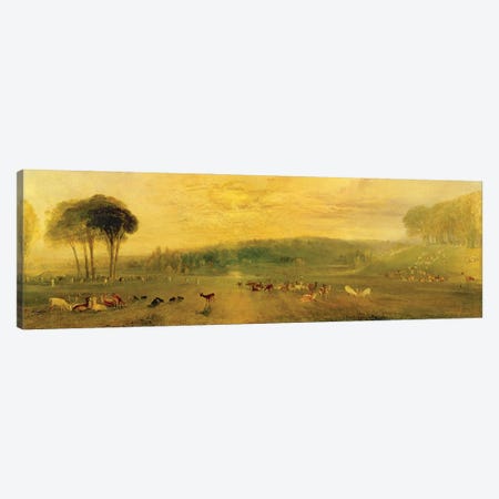 The Lake, Petworth: Sunset, Fighting Bucks, c.1829 Canvas Print #BMN1202} by J.M.W. Turner Canvas Art