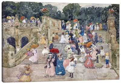 The Terrace Bridge, Central Park, 1901 Canvas Art Print