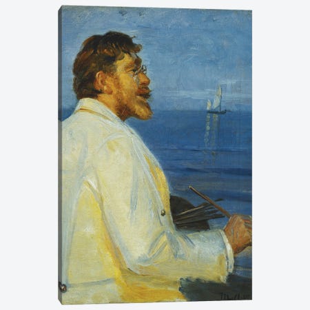 Portrait Of The Artist Peder Severin Kroyer, Half-Length, 1907 Canvas Print #BMN12039} by Michael Peter Ancher Art Print