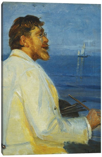 Portrait Of The Artist Peder Severin Kroyer, Half-Length, 1907 Canvas Art Print