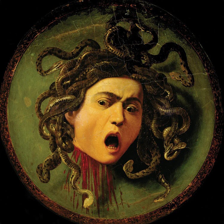 Medusa, Painted On A Leather Jousting Shield, C.1596-98