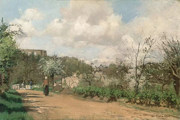 Camille Pissarro: View from Louveciennes, 1869-70  by Camille Pissarro