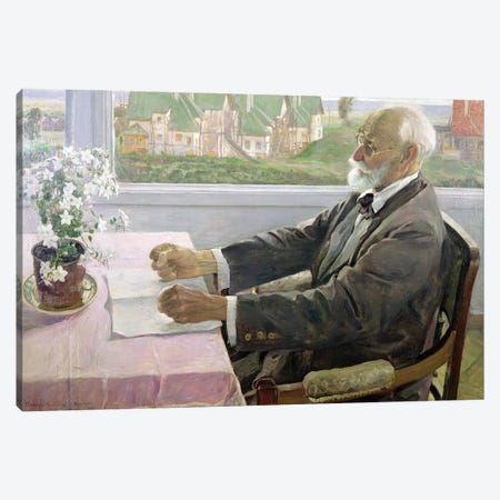 Ivan Petrovich Pavlov In His House At Koltushy, Near St. Petersburg, 1935 Canvas Print #BMN12067} by Mikhail Vasilievich Nesterov Canvas Print